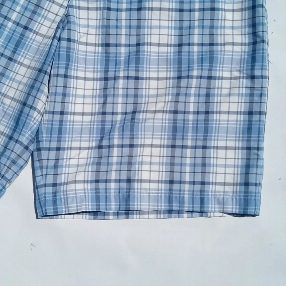 NWOT- Ashworth blue and white plaid dress shorts. Size 36.  C227​​​​​​ - Picture 3 of 10